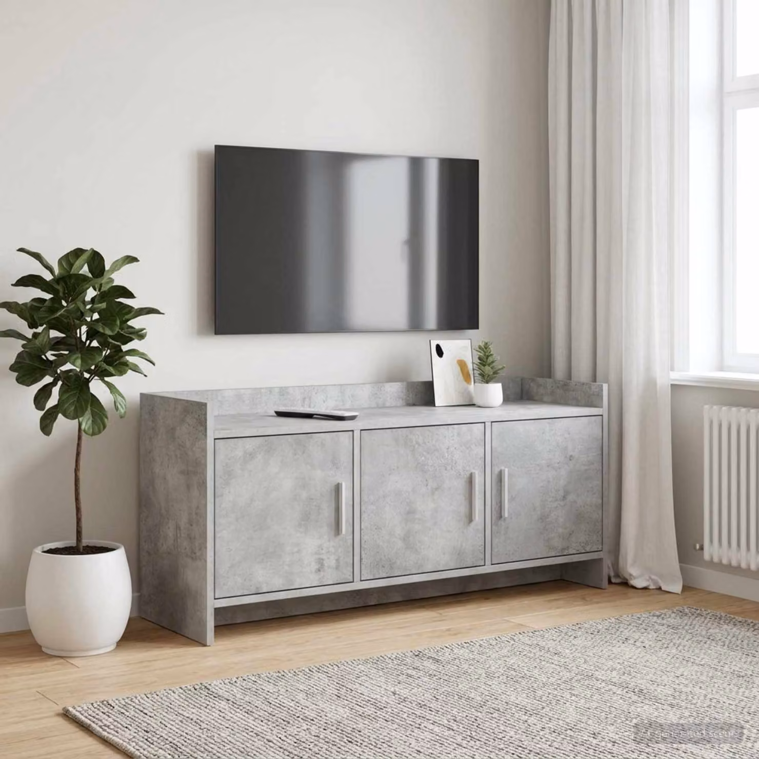 Mobile TV vidaXL moderno in grigio cemento e legno ingegnerizzato L 102 x P 33 x H 47 cm