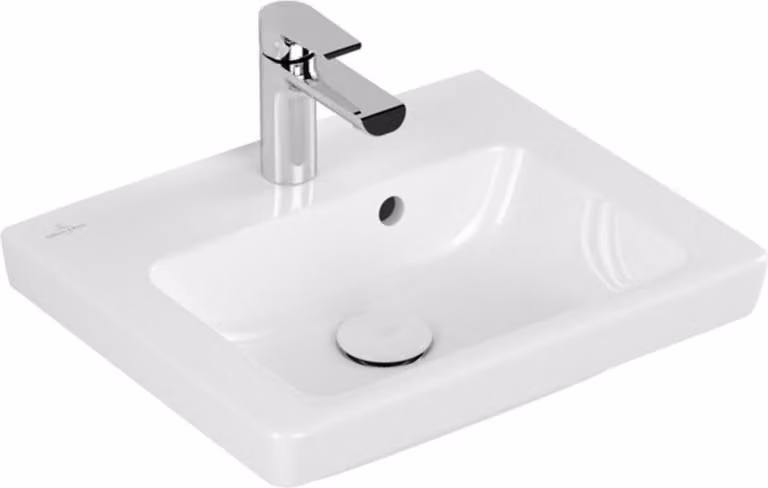 Villeroy & Boch Subway 2.0 lave-mains, rectangulaire, 1 trou pour robinet, avec trop-plein, 450x370mm, 7315F5R1, 7315F5R1