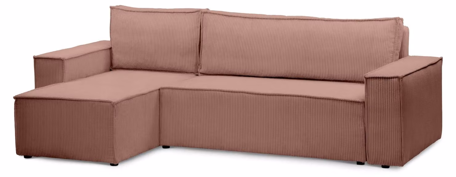 Divano a tre posti con funzione letto, modello Agi, colore terracotta