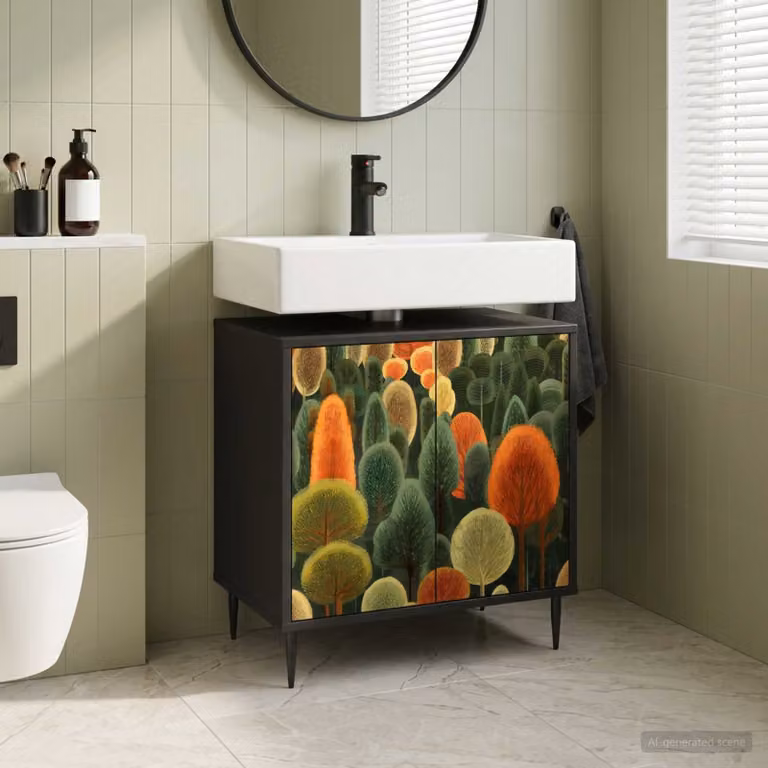 Mobile da bagno vidaXL ZAANDAM moderno nero L: 60 cm, P: 40 cm, H: 61 cm