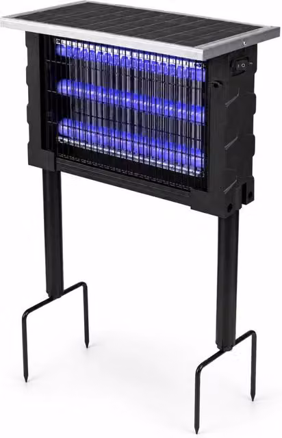LAMPADA SOLARE ANTIZANZARE 15W UV ESTERNO UCCIDI INSETTI RICARICABILE IP65 04104