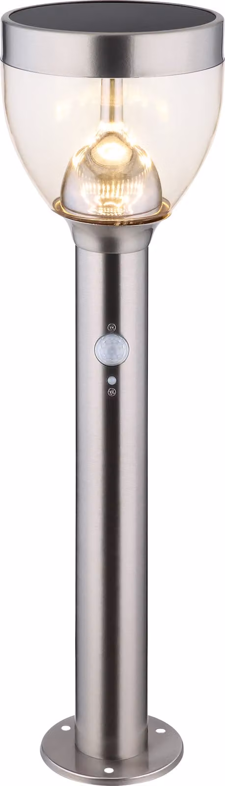 Globo Lighting Luce solare in acciaio inox, LED