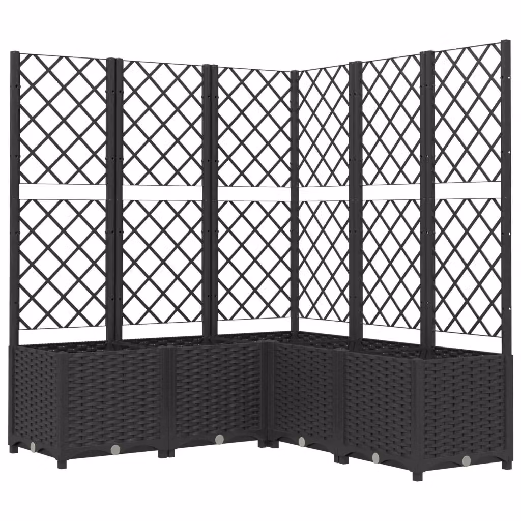 Fioriera da giardino con graticcio Design Mania in plastica nera L/P/H: 120 x 120 x 136 cm – 2