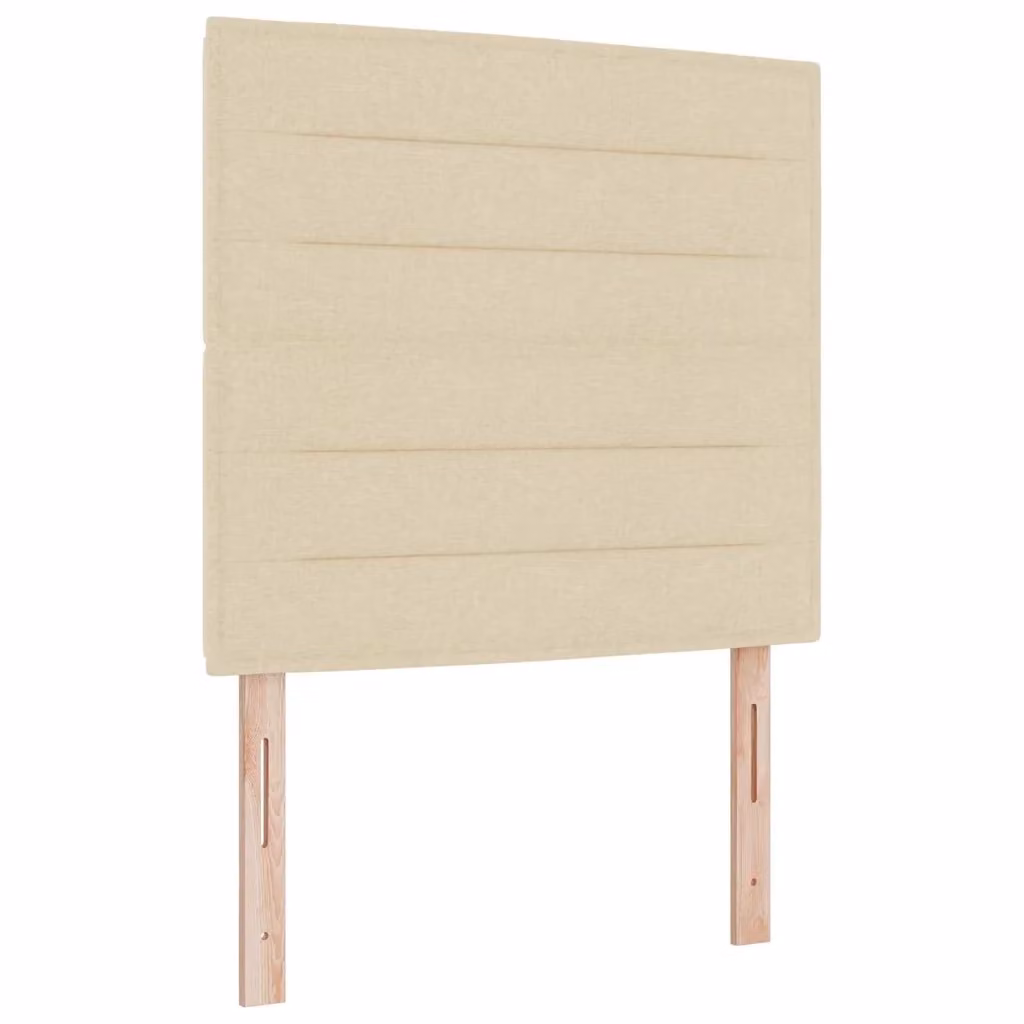 Letto a molle con illuminazione LED e testiera vidaXL in tessuto beige L 120 x P 200 cm – 2