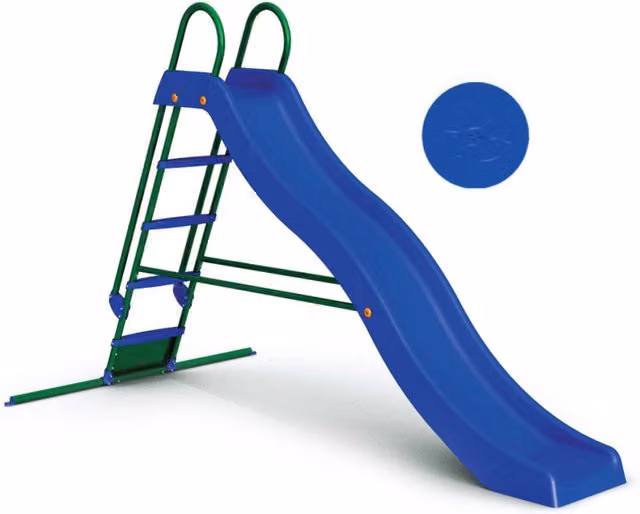 Scivolo per Bambini 285x46x165,5 cm in Metallo Blu e Verde