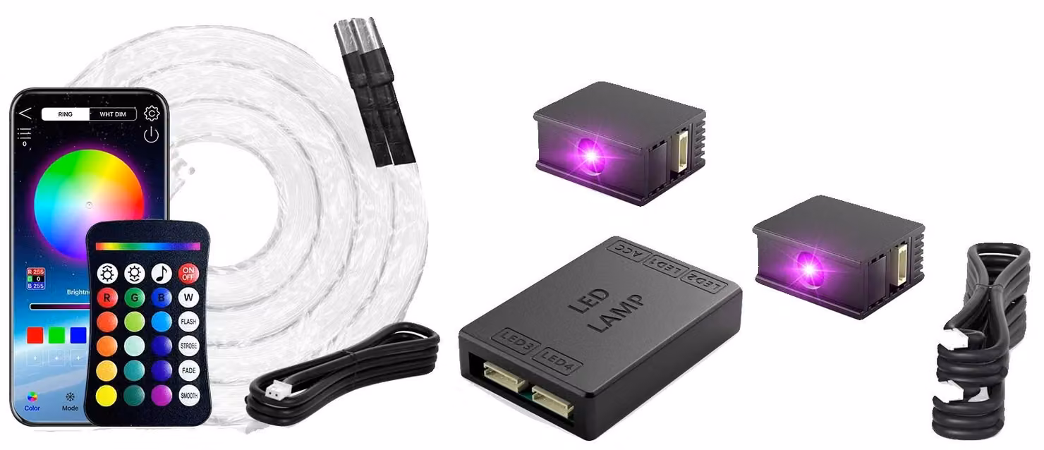 Guide luminose, selezione colori RGBW, installazione flessibile, 600 pezzi da 1,5 metri