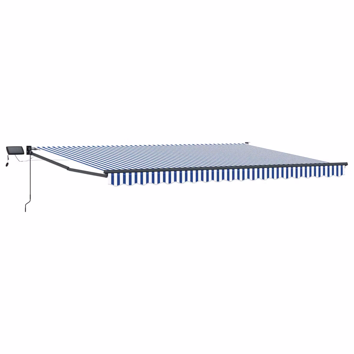 Tenda retrattile manuale con LED vidaXL in poliestere e acciaio, L: 4,5 m x P: 3 m