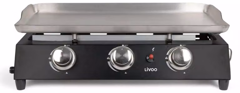Plancha a gas da 7200w in metallo nero Livoo DOC249
