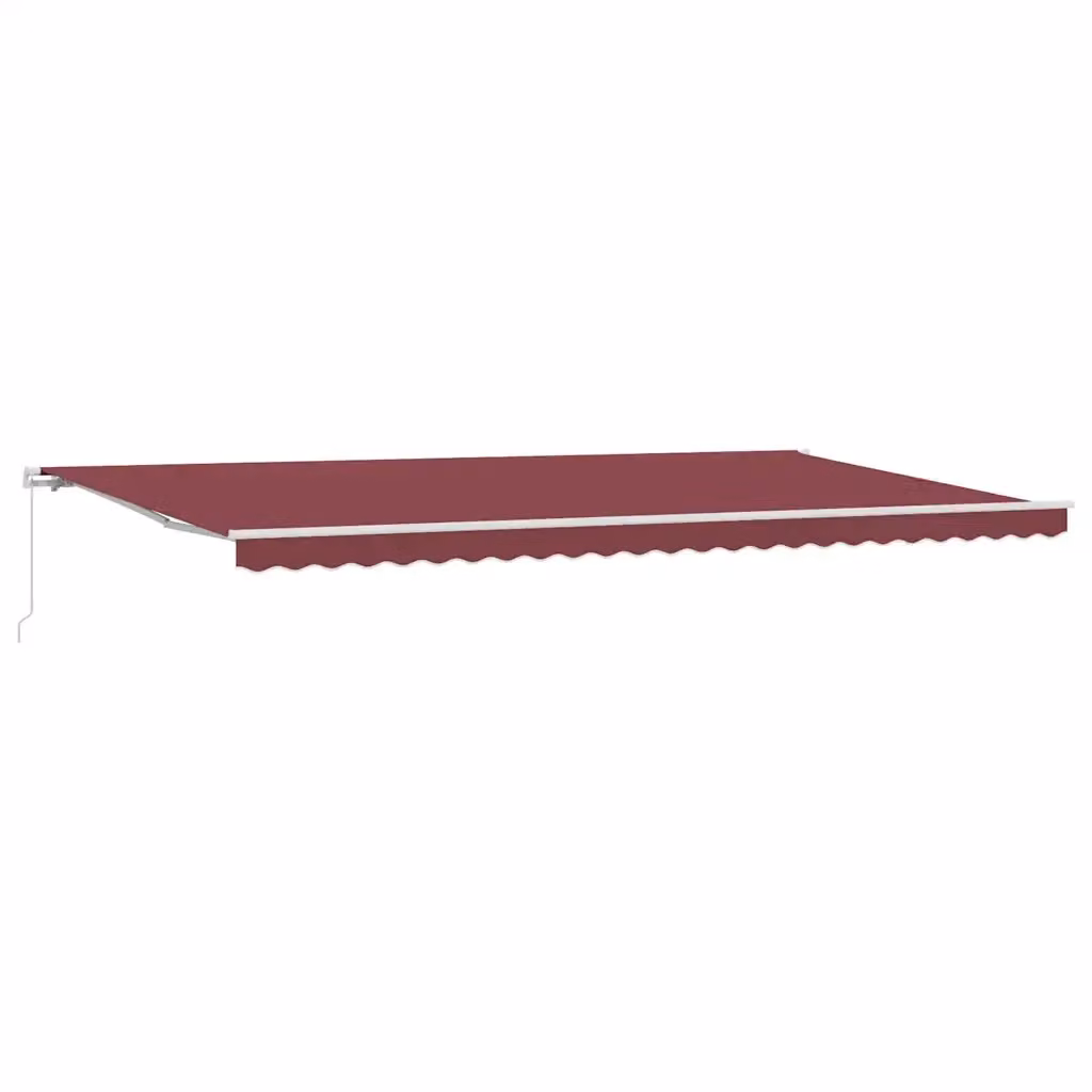 Tenda da sole retrattile manuale VIDAXL in alluminio e poliestere, rosso e bianco, L: 600 cm, P: 300 cm – 2