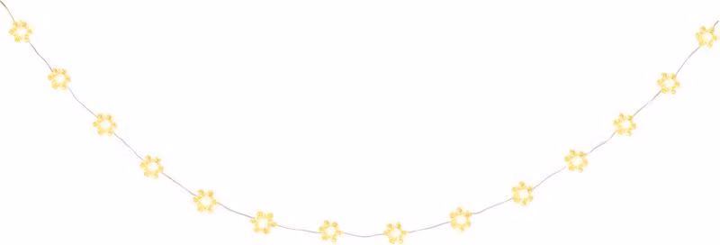 Catena luminosa MagicHome Natale, fiocchi di neve, PVC, 15xLED bianco caldo, 1.4 m + 0.3 m, 2xAA