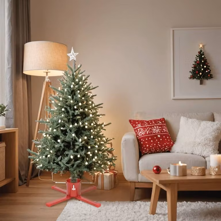 Maison Exclusive - Supporto per albero di Natale, colore rosso, dimensioni 61x61x15,5 cm