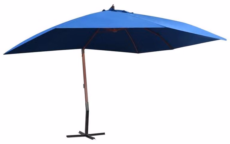 Grande ombrellone da giardino - ombrellone per terrazza - 400x300 cm - struttura in metallo resistente alle intemperie - colore blu