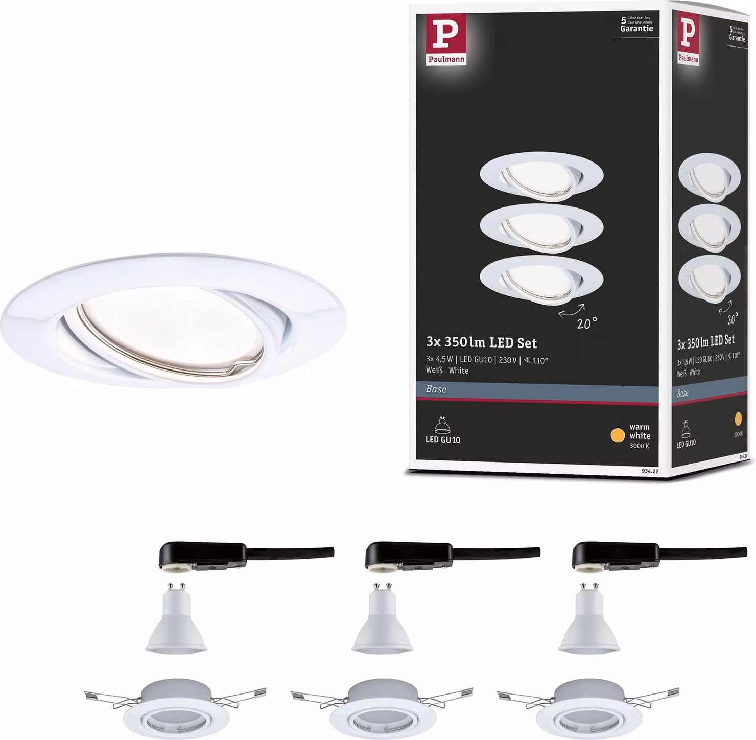 Paulmann Luce da incasso LED Set base orientabile