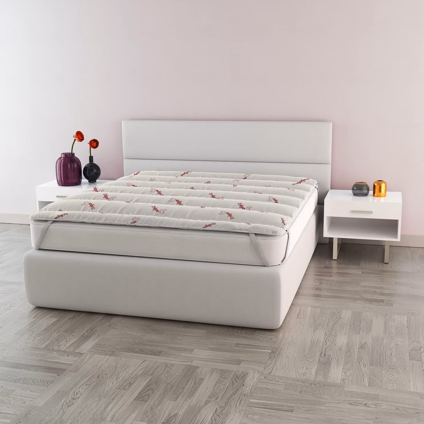 Coprimaterasso elasticizzato, 160x195 cm, marca Crabyon