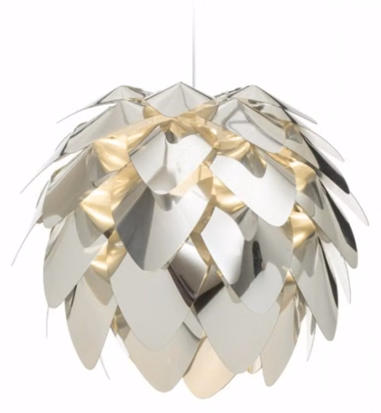 ENCOMBRE a sospensione in lamina di cromo 230V LED E27 15W