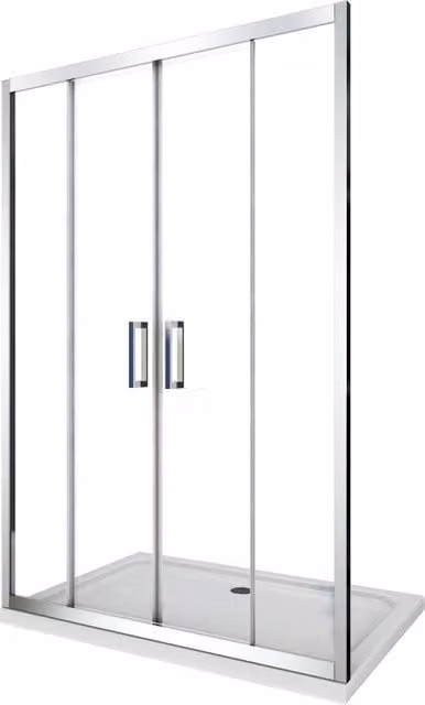 Porta Parete Doccia 160 cm 2 ante Scorrevoli in Cristallo trasparente 6mm H190 Four