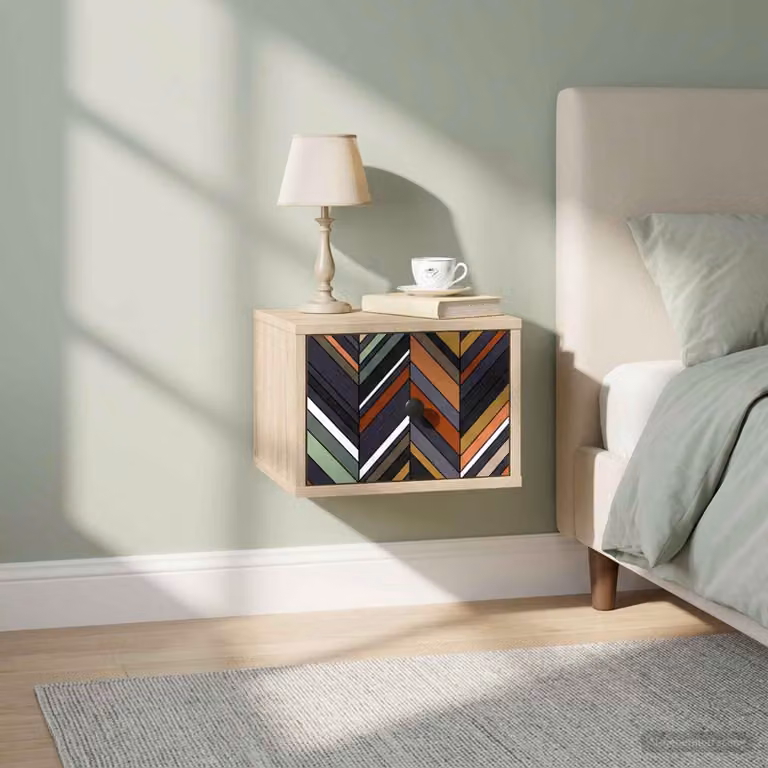 Set di 2 comodini sospesi vidaXL OMMEN in Rovere Sonoma e Nero