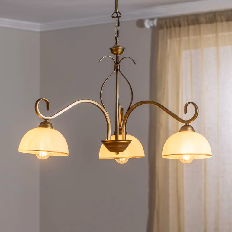 Lampada a sospensione Wivara 3 EMIBIG LIGHTING, dimmerabile, Ottone / Oro, Soggiorno / Sala da pranzo, Metallo, Antico, Lampada a sospensione