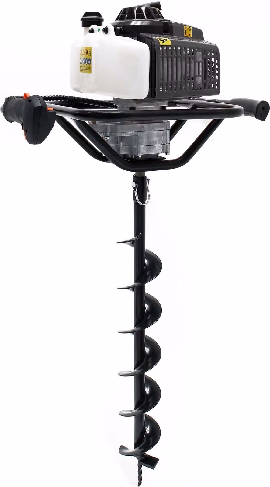 Wiltec set coclea 2,2 kW 63 ccm e coclea 150 mm, coclea con motore a benzina a 2 tempi, coclea a motore per pile coclea per fori puliti