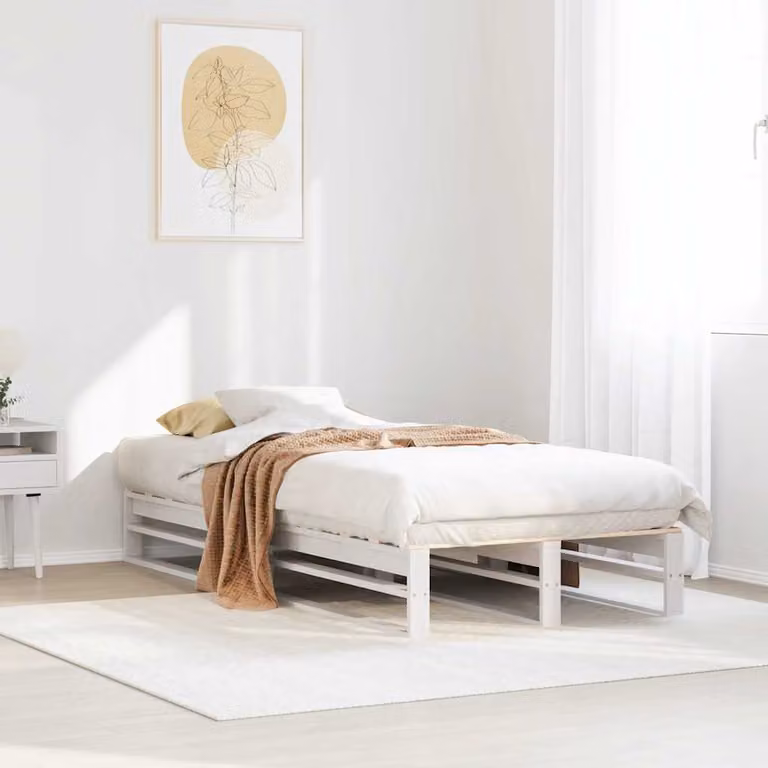 Letto senza materasso vidaXL in legno massello di pino bianco L 200 cm x P 90 cm