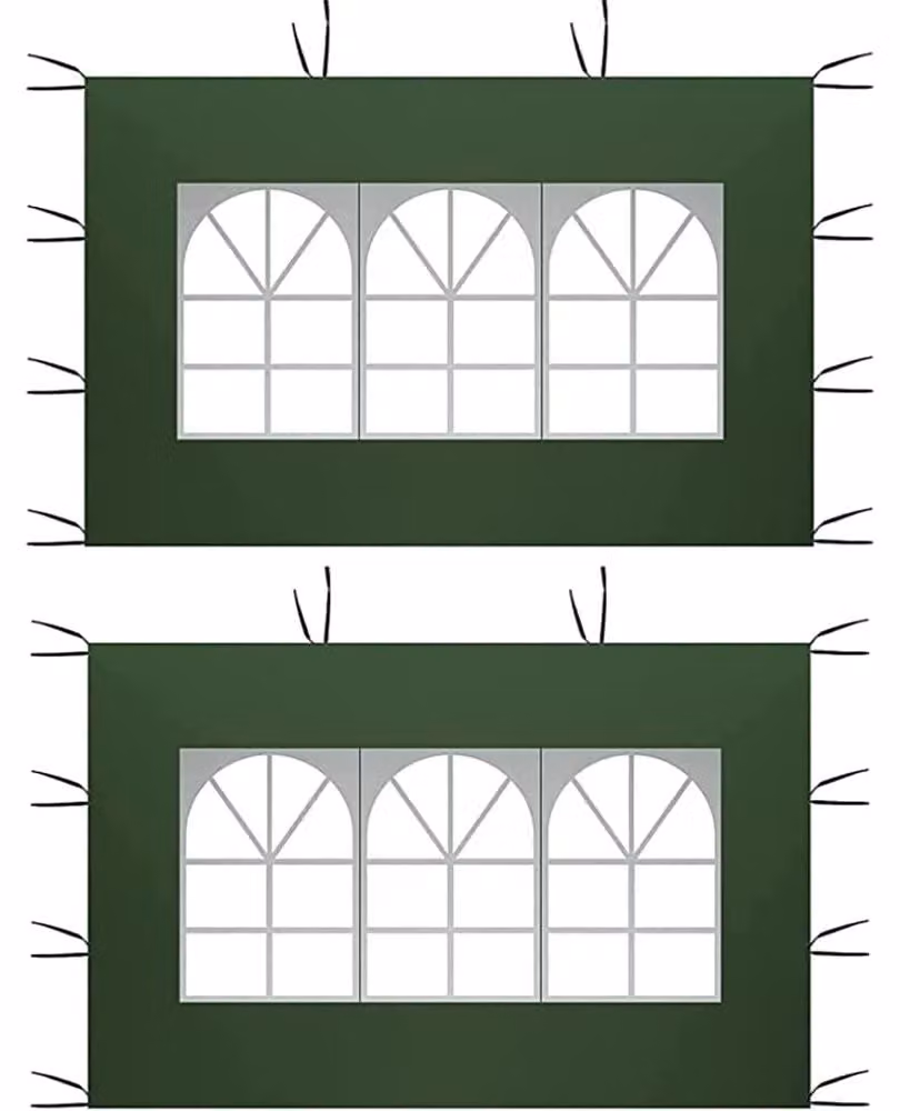 Omgoods - Pannelli laterali per casetta da giardino con finestra in PVC - 2 x 3 metri, impermeabili