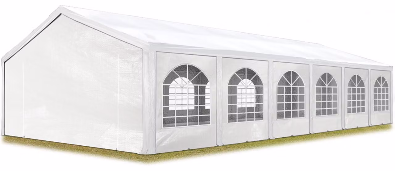 TOOLPORT Tendone per feste 5x12 m Gazebo party per sagre, mercati 450 N bianco impermeabile protezione UV