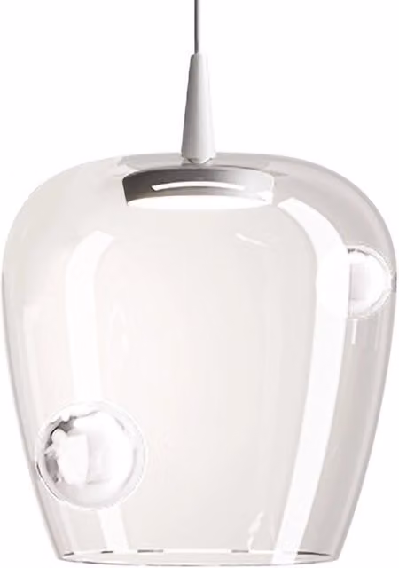 Zafferano Lampada a sospensione Bilia 27 LED 8W 2700K 645lm Vetro Borosilicato Bianco Trasparente 230V Design Moderno ed Elegante per Interni