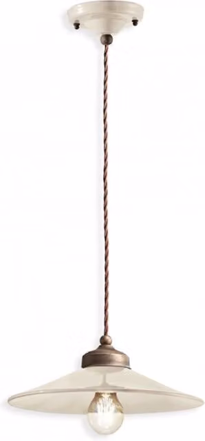 Lampadario Vintage Colors Ferro E Ceramica Crema 1 Luce E27 30Cm