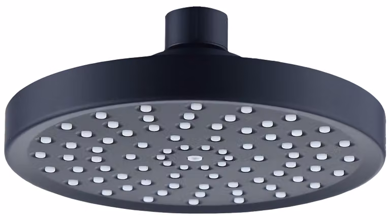 Doccia da soffitto, diametro 15 cm, soffione rotondo, ugelli anticalcare, finitura cromata e nero opaco, per bagno
