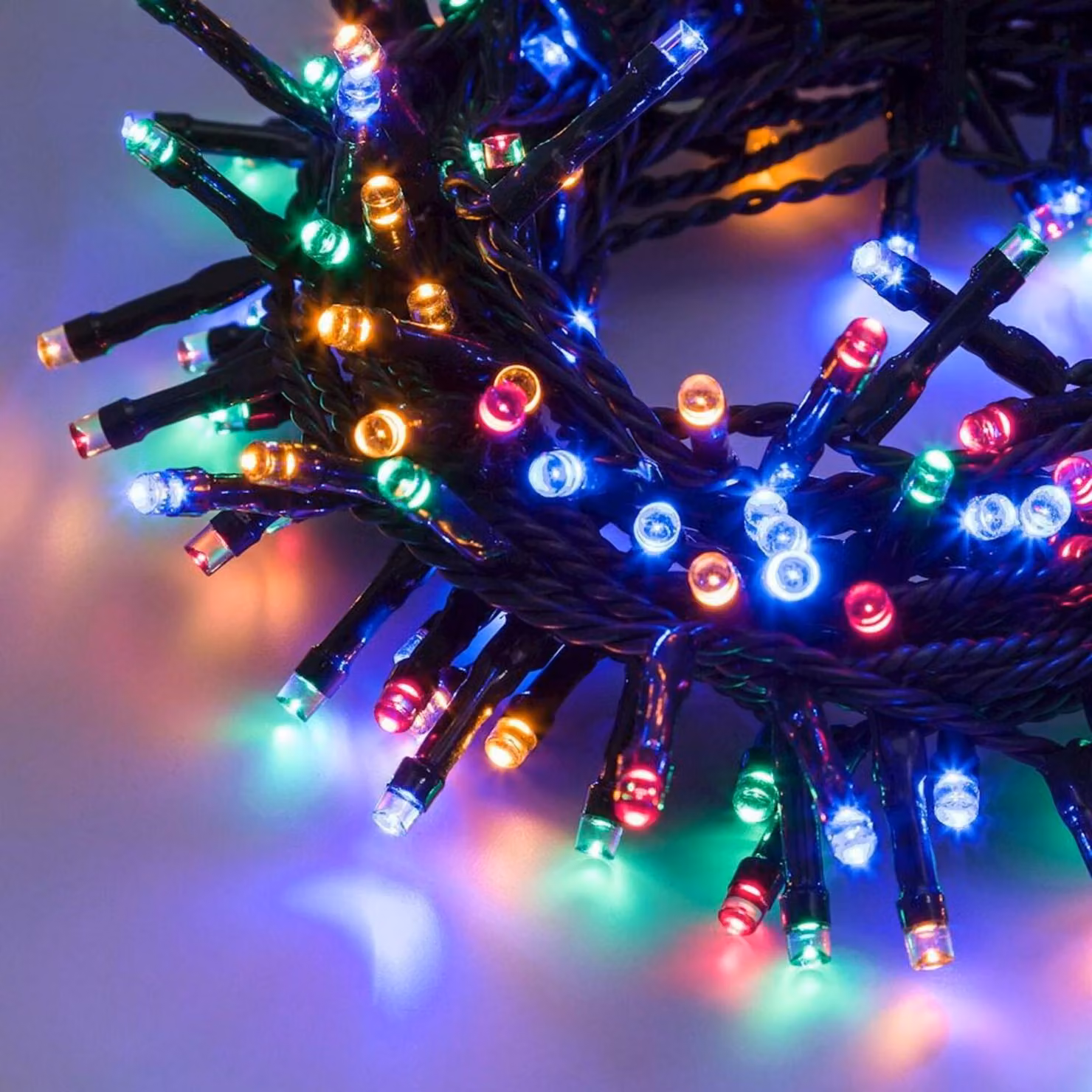 Ghirlanda luminosa a LED Xmas King, 60,5 m, 1500 LED, 31 V, per esterni, 8 programmi, miscelazione dei colori