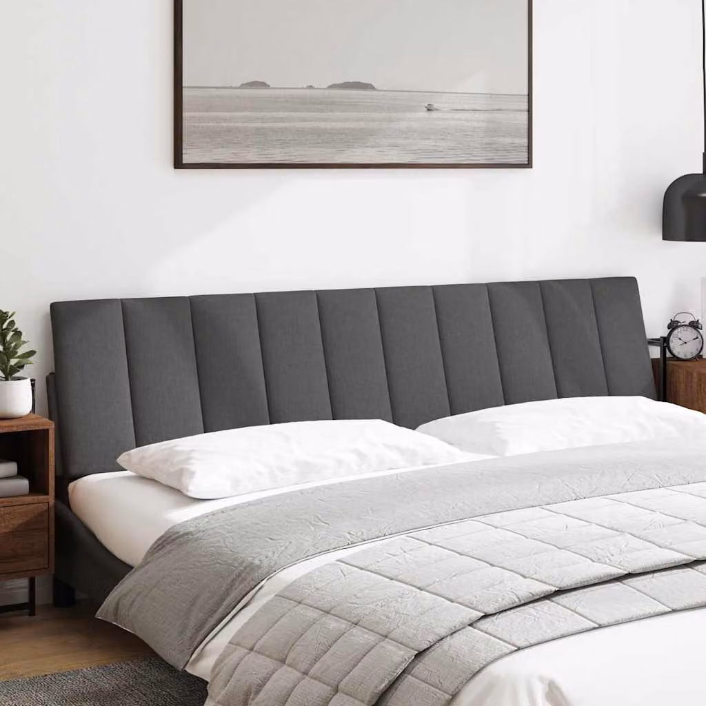 vidaXL Cuscino Testiera Hanko Grigio Scuro 200 cm in Tessuto