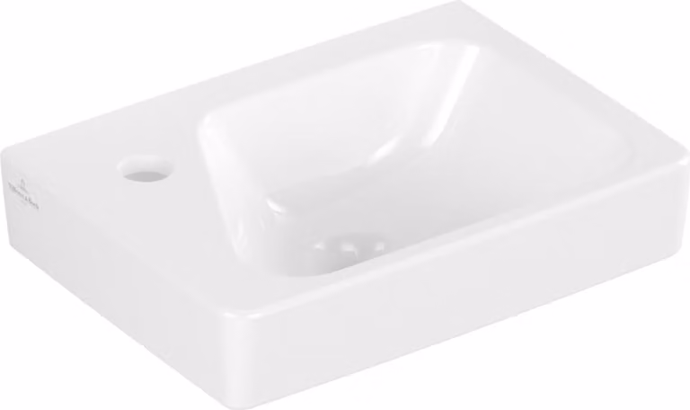 V&B Architectura lavabo 36x26cm, B destra, 1 rubinetto, senza sfioratore, bianco C+