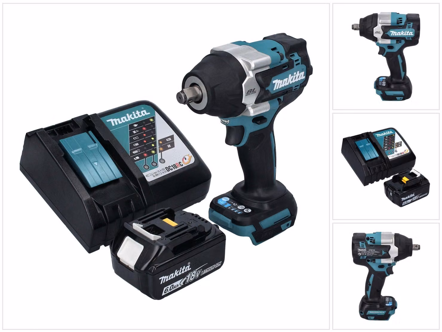 Avvitatore a impulsi a batteria Makita DTW 700 RG1 18 V 700 Nm 1/2" XPT Brushless + 1x batteria ricaricabile 6,0 Ah + caricabatterie