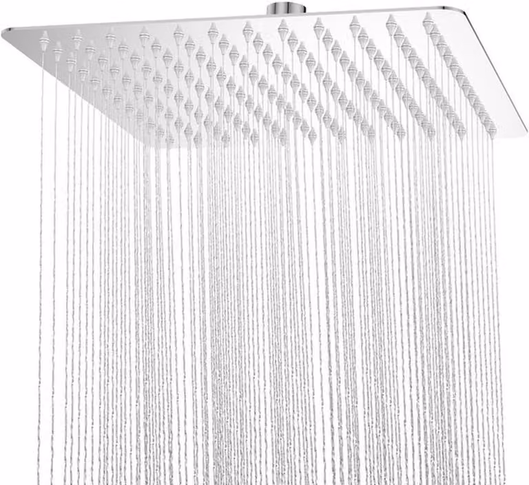 Soffione doccia quadrato in acciaio inossidabile con getto d'acqua potente