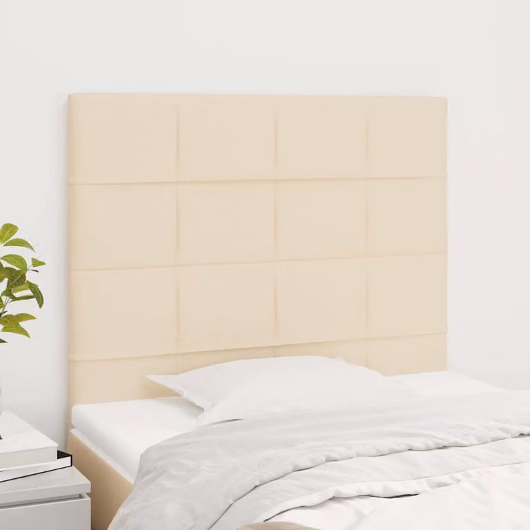 Testiera per letto imbottita vidaXL in tessuto beige L: 80 cm, P: 5 cm, H: 118-128 cm