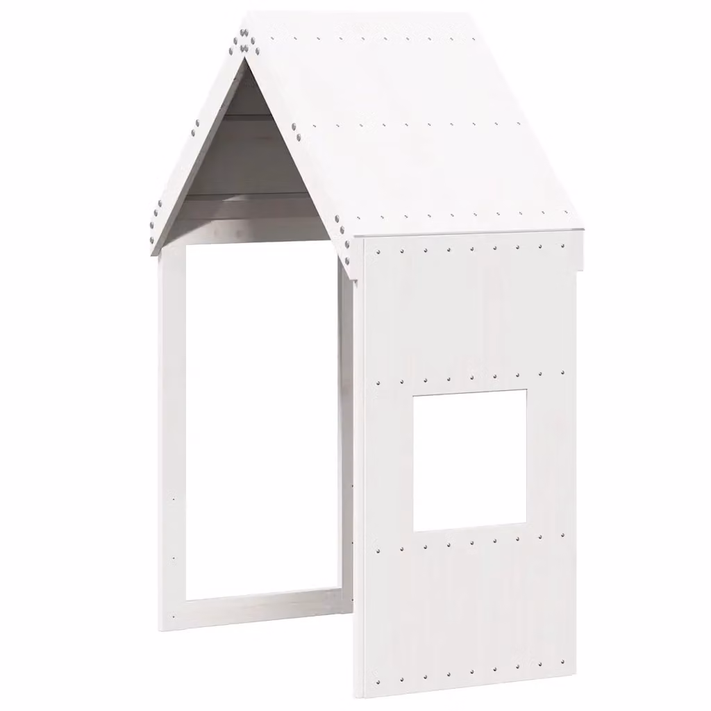 vidaXL Tetto per Letto Bambini in Legno Massello di Pino Bianco L: 60 cm, P: 89 cm, H: 134,5 cm – 2