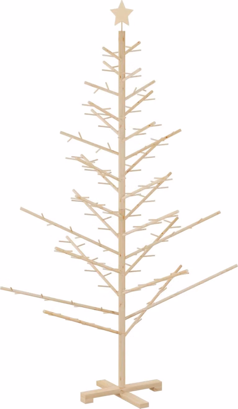 Albero di Natale in legno con supporto Naturale 180 cm