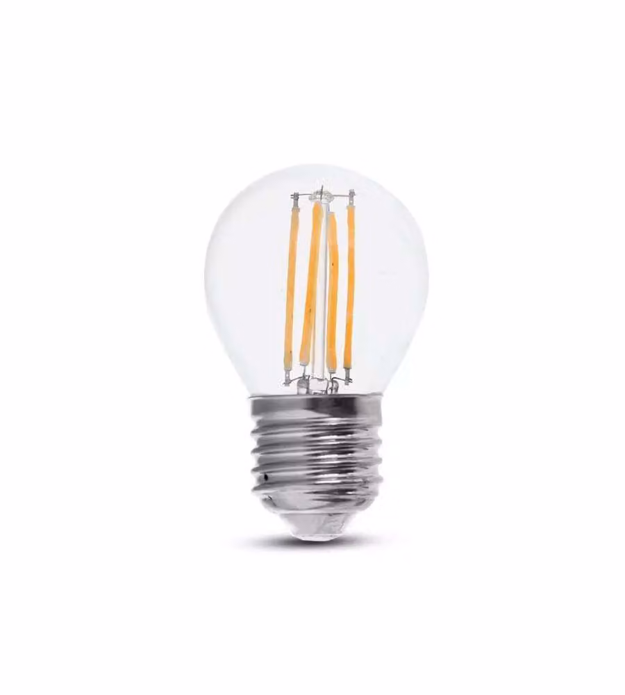 Lampadina LED E27 6W 130LM/W G45  Filamento 6400K