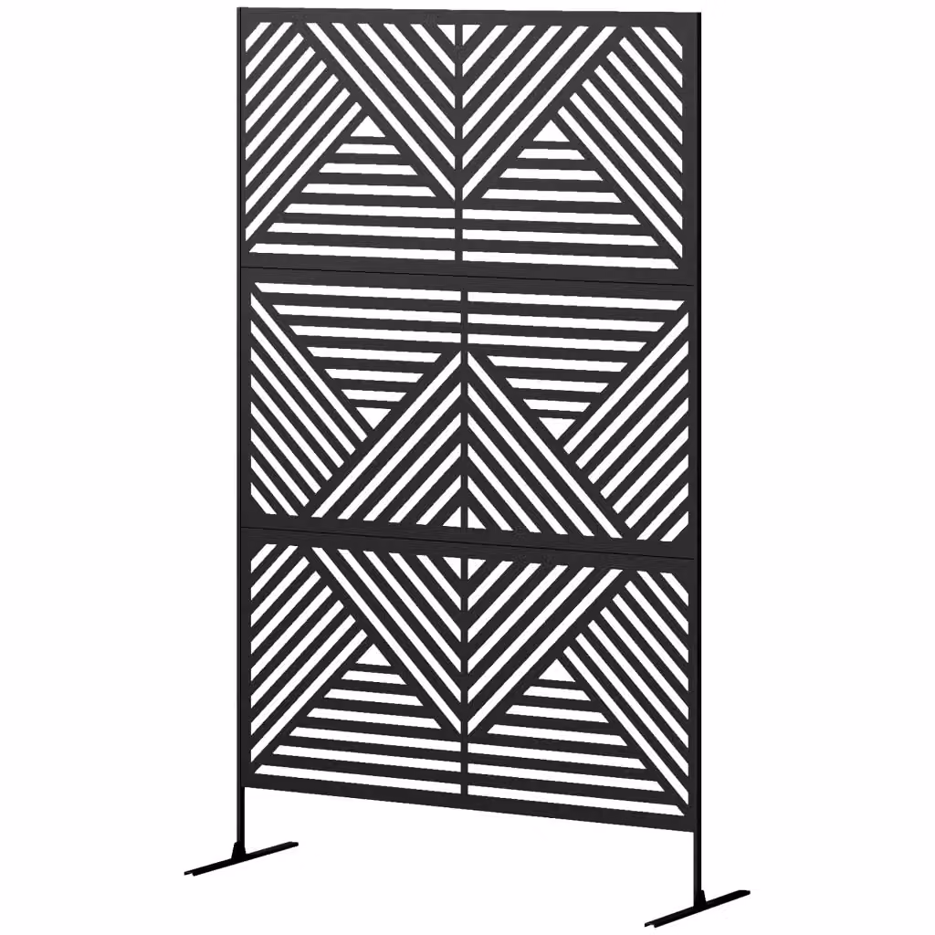 Divisorio da giardino Zephmum nero L/P/H: 122 x 45 x 198 cm – 2