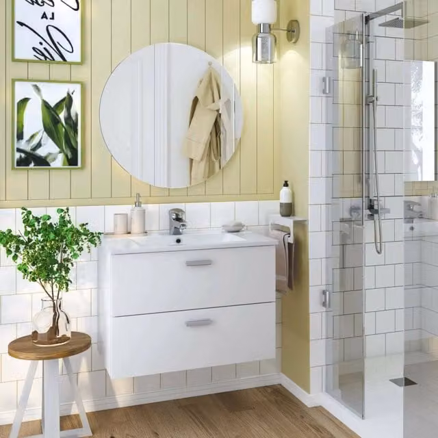 Mobile sottolavabo da bagno DMORA Tico bianco lucido L: 70 cm, P: 45 cm, H: 50 cm – 1