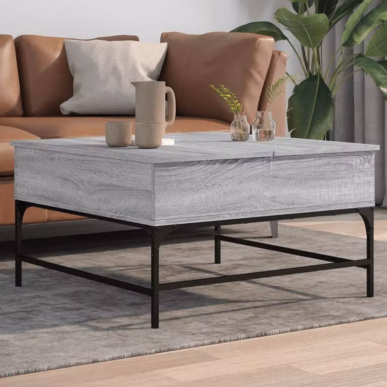 Maison Exclusive - Tavolino grigio Sonoma 80x80x45 cm Materiale ligneo e metallo