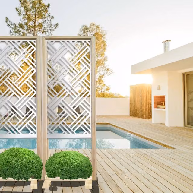 Signorbit CLASSIC D Separè Paravento modulabile in Legno e PVC Bianco L: 70 cm, H: 190 cm, P: 50 cm – 1