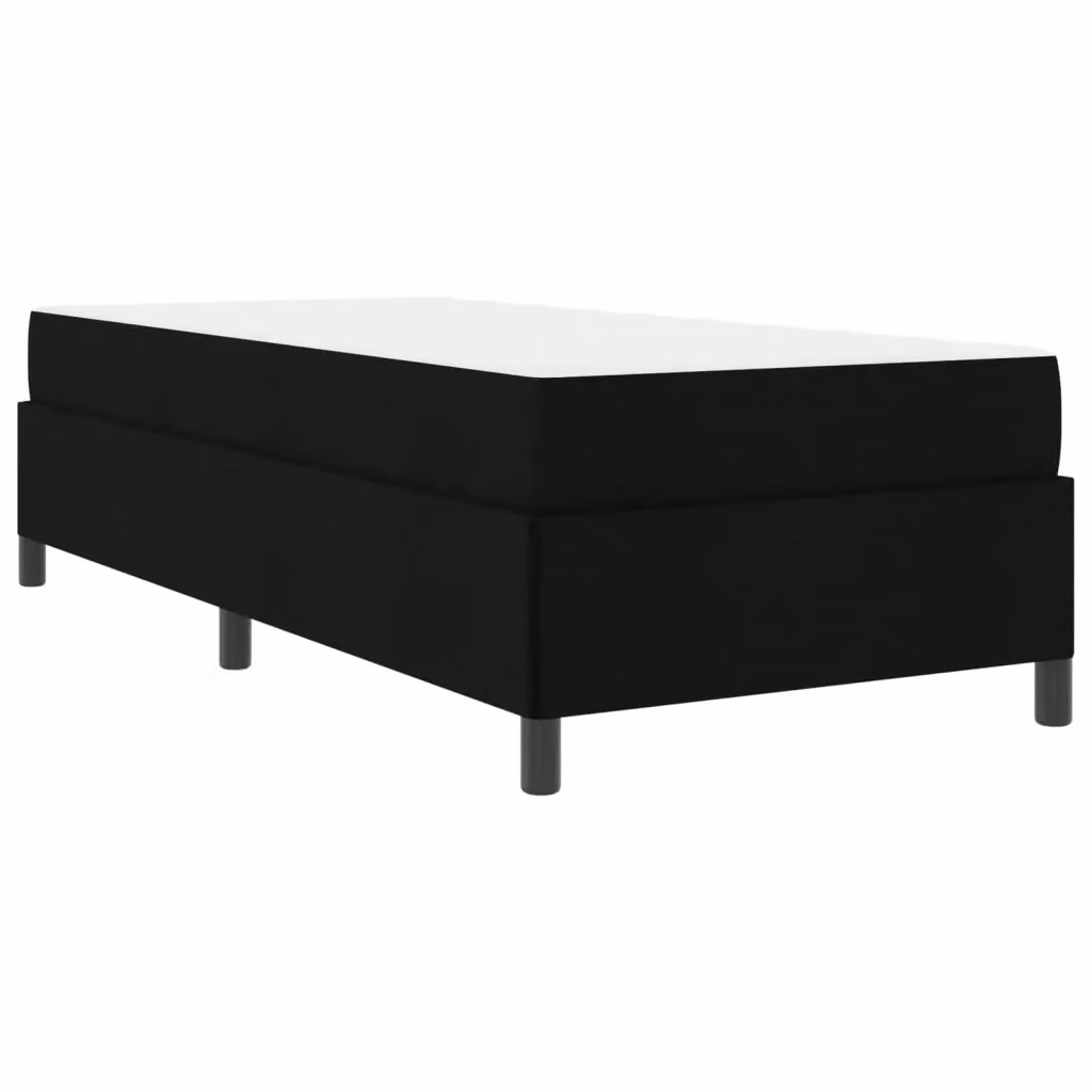 Letto a molle moderno vidaXL in tessuto nero con struttura in legno e metallo L/P/H: 190 x 90 x 20 cm – 2