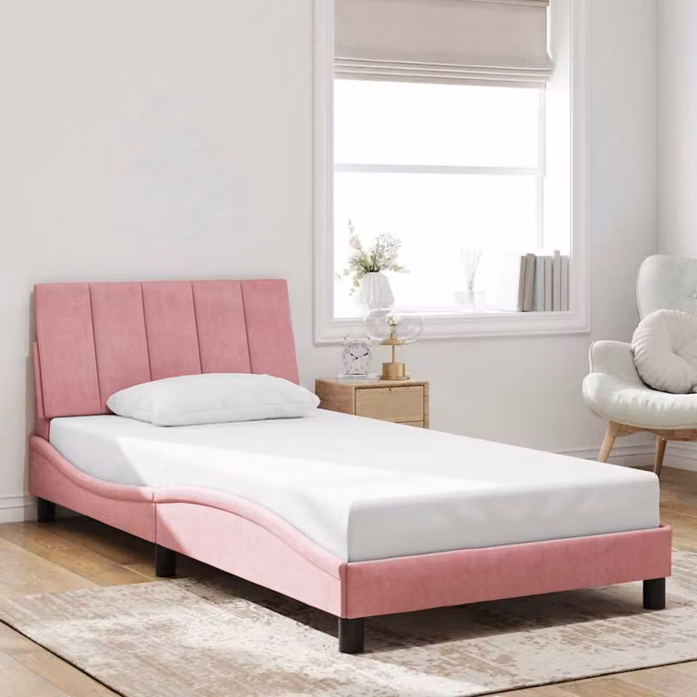 vidaXL Giroletto Hanko Rosa in Velluto L/P: 100 x 200 cm