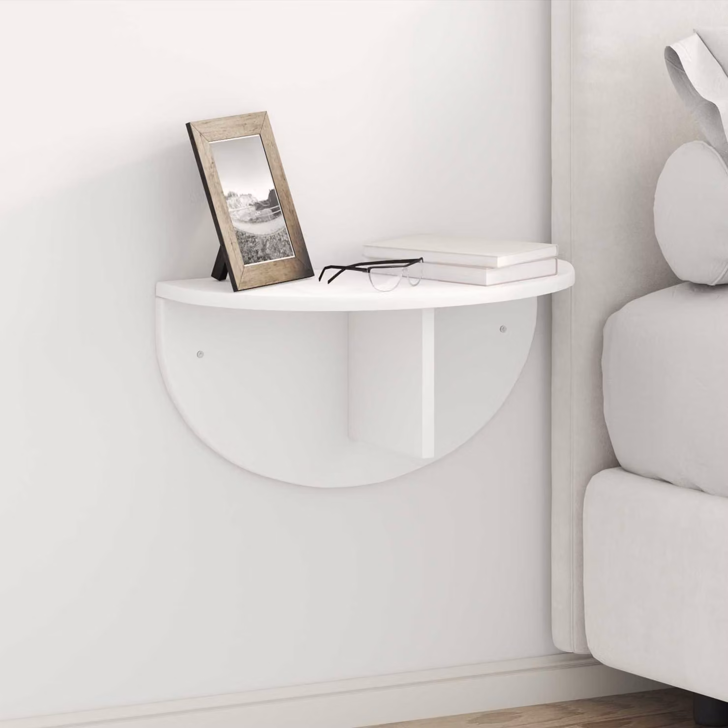 Set di 2 scaffali da parete moderni vidaXL in MDF bianco L 48 cm x P 24 cm x H 24 cm