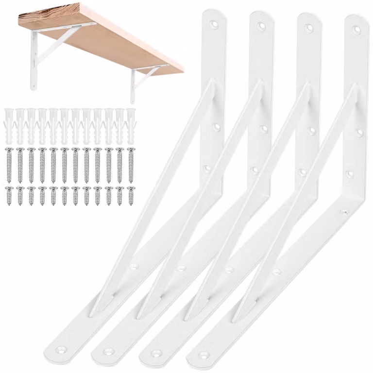 Omgoods - Set di 4 supporti angolari per fissaggio di tavole, angolazione di 90 gradi
