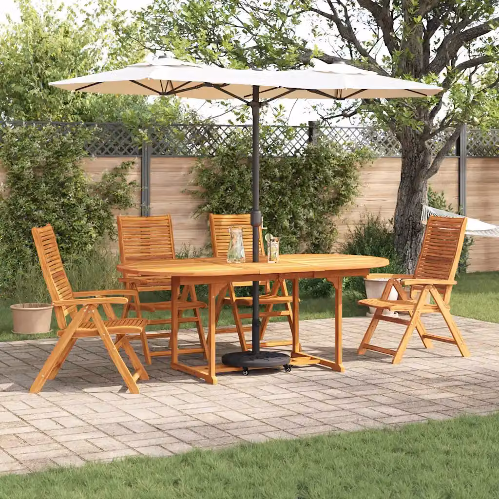 Set da pranzo per giardino vidaXL in legno di acacia marrone, 5 pezzi