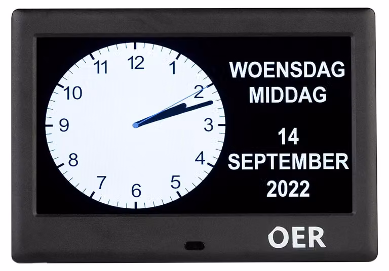 Orologio digitale da parete da 7 pollici – Calendario digitale per anziani, colore nero