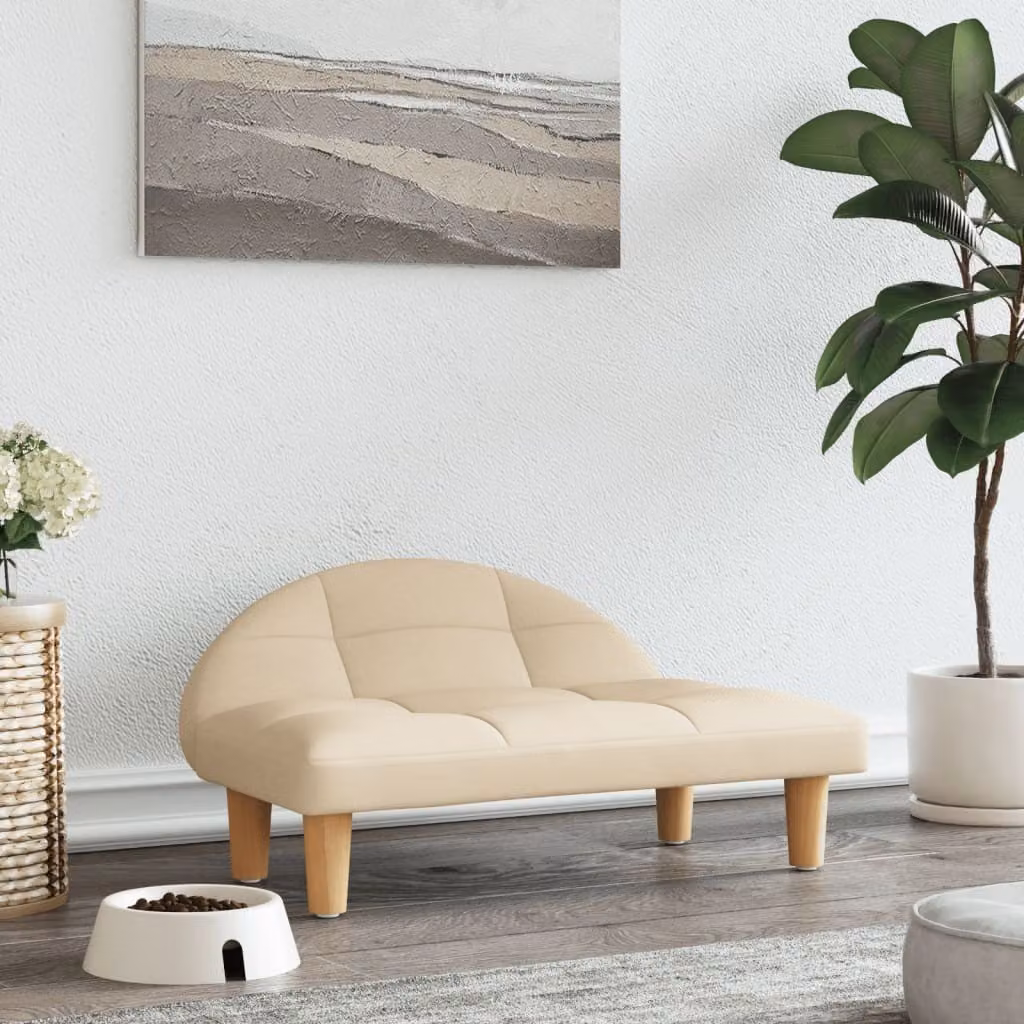 The Living Store Letto per cani Crema 70x52x30 cm Tessuto