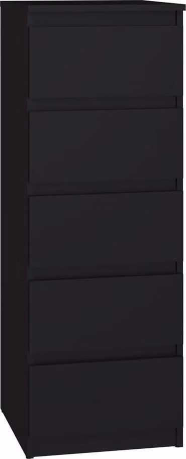 Moderna cassettiera grande con 5 cassetti – Malwa W5 | Colore: nero | Dimensioni: 40x45x111 cm